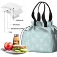thumbnail image 4 of Pioneer Flower Floral Print Pattern Drawstring Lunch Bag Women - Drawstring Lunch Bag Insulated for Work Office - Stain-Resistant Large Lunchbags for Women with Multi-Pockets, 4 of 6