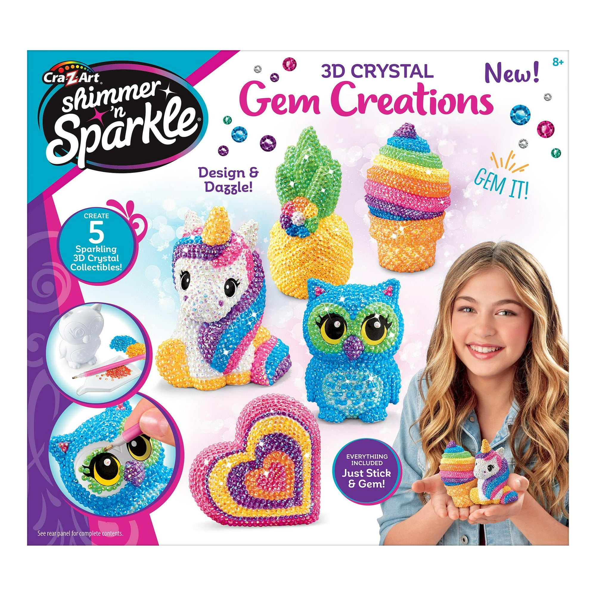 Cra-Z-Art Shimmer N Sparkle 3D Crystal Gem Creations Design & Dazzle