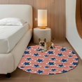 thumbnail image 3 of Patriotic Blue Stars Washable Round Area Rug 6 ft, 4th of July, Soft Non Slip Rugs Stain Repellent Indoor Felt Carpet for Living Dining Room Bedroom Home Office, 3 of 9
