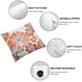 thumbnail image 4 of BANET  Throw Pillow Cases Cozy Fleece Two-Tone Blooming Flowers Decorative Cushion Covers for Couch Bed Sofa Farmhouse Decoration Living Coral Grey 18x18in, 4 of 5