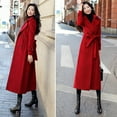 thumbnail image 6 of Skymirror Winter Overcoat Solid Color Mid-calf Length Formal Long Sleeves Wear-resistant Keep Warm Business Double-breasted Coat Lady Coat for Prom, 6 of 8