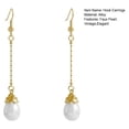 thumbnail image 7 of Yesbay 1 Pair Faux Pearl Hook Earrings Vintage Elegant Luxury Temperament Golden Short Long Tassel Women Dangling Drop Earrings Jewelry Accessories, 7 of 7
