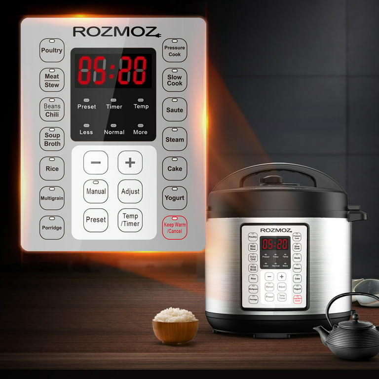 Rozmoz 6 Quart Pressure Cooker 11-In-1 Digital Stainless Steel Electric Pressure  Cooker RP30 
