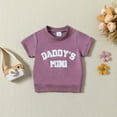 thumbnail image 4 of SUXIAN Girls Boys Letter Print Summer Short Sleeve T Shirt Sports Short Pants Two Piece Outfit Sets Purple 6M, 4 of 7