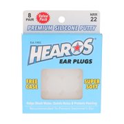 Angle View: HEAROS Swimming Ear Plugs, Waterproof Silicone Putty Ear Plugs with Case, NRR 22, 8 Pairs