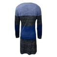 thumbnail image 5 of Women's Casual Dress Long Sleeve Round Neck Color Block Loose Fit Comfortable Midi Dress for Spring Fall Everyday,Blue,L, 5 of 5