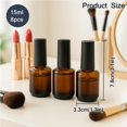 thumbnail image 2 of Frascos para esmalte de uñas Doromy, paquete de 8, 15 ml, vidrio ámbar, 2 of 6