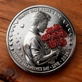 thumbnail image 3 of HuiXinOu Valentine Love Coin Keepsake Romantic Gift for Couples Anniversary Rose Engraved Commemorative Token Collectible, 3 of 3