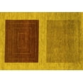 thumbnail image 1 of Ahgly Company Machine Washable Indoor Rectangle Abstract Yellow Modern Area Rugs, 2' x 4', 1 of 4