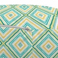 thumbnail image 3 of Aqua Pouf Cover with Zipper, Square Rhombus Lines with Torn Paper Effect Pattern in Fresh Spring Colors, Soft Decorative Fabric Unstuffed Case, 30" W X 17.3" L, Turquoise Yellow White, by Ambesonne, 3 of 5