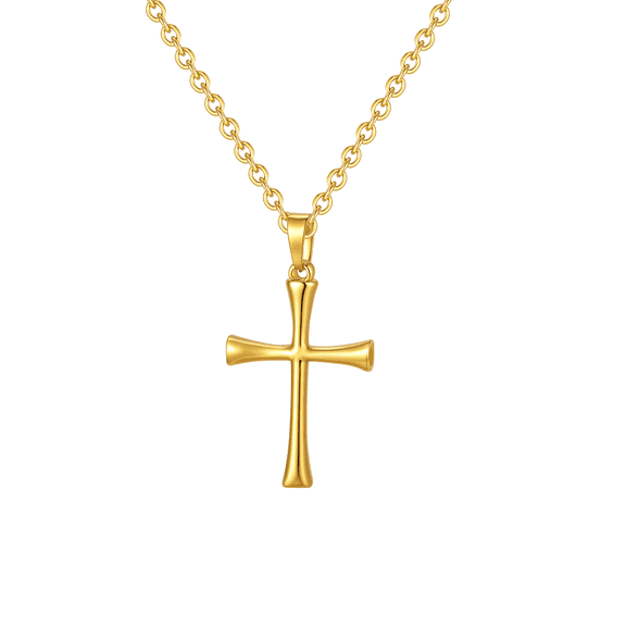 VNOX Simple Cross Necklace for Men Stainless Steel Gold Cross Pendant Necklace for Men