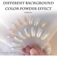 thumbnail image 2 of Firstfly White Pearl Chrome Nail Powder, High Pigment Mirror Effect Aurora Magic Nail Glitter Jewelry Powder, Iridescent Pearl Metallic Nail Powder, DIY Nail Art Manicure Decorations, 2 of 7
