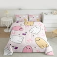 thumbnail image 2 of Manfei Cute Cartoon Ghost Full Size Comforter Sets,Pink Bowtie Bow Bedding Comforter Set,Happy Halloween Bedding Sets For Girl Kids,Luxury Bedroom Decor Reversible,3-Piece, 2 of 8