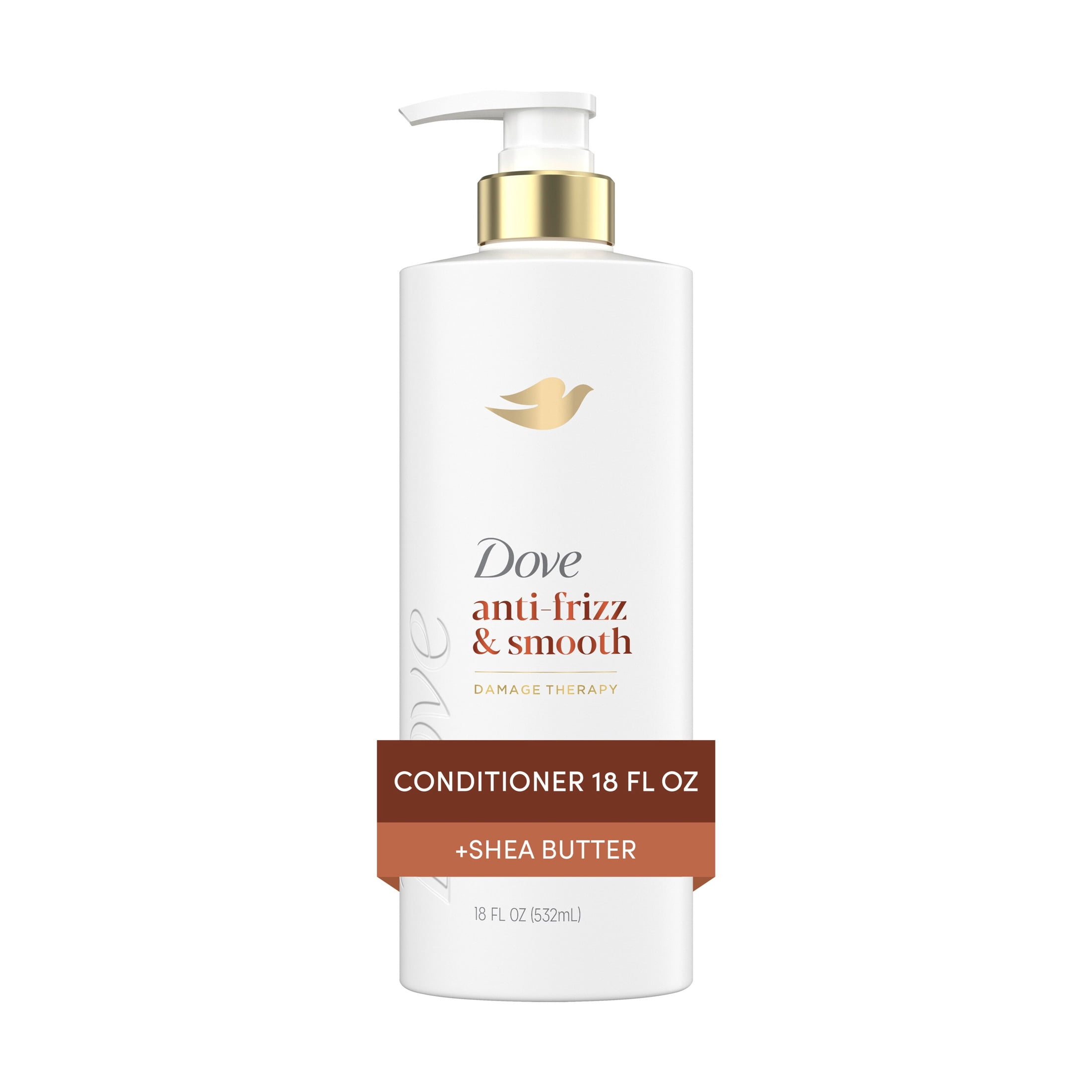 (4 pack) Dove Conditioner for Frizz-Prone Hair Anti Frizz & Smooth with Bio-Protein Care Technology and Shea Butter, 18 Fl Oz