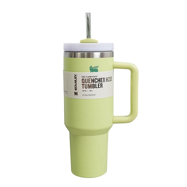 Vaso Stanley Quencher H2.0 Flowstate de acero inoxidable aislado al vacío con tapa y pajita para agua, té helado o café 40oz