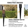 thumbnail image 2 of Inch 4-Piece Set Heavy Duty Metal Black Powder Coated Post Stake Support Base 36 Inch Fence Post Anchor Ground Spike, 2 of 4