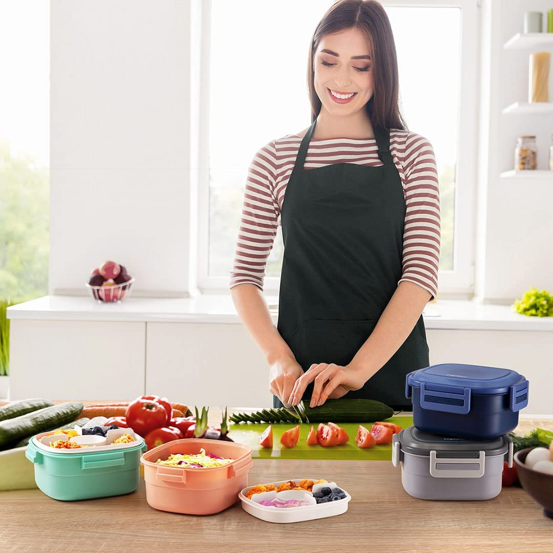 Buy Caperci Superior Salad Container for Lunch To Go Large 55oz Salad Bowl Lunch Box