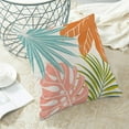 thumbnail image 3 of Tropical Pillow Covers 18x18 Set of 2, Colorful Palm Leaf Throw Pillow Covers Hawaiian Style Summer Tropical Leaf Decorative Cushion Case for Couch Sofa Outdoor Bedroom, 3 of 6