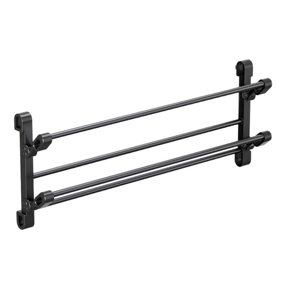Foldable Wall Mounted Shoe Rack Space Saving Metal Shoe Organizer for Entryway Bathroom Closet,Black1-30x29x12cm