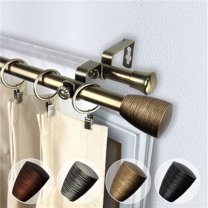 Central Design 4778-994 0.812 in. Dia. Anya Double Curtain Rod, Antique Brass - 120-170 in.