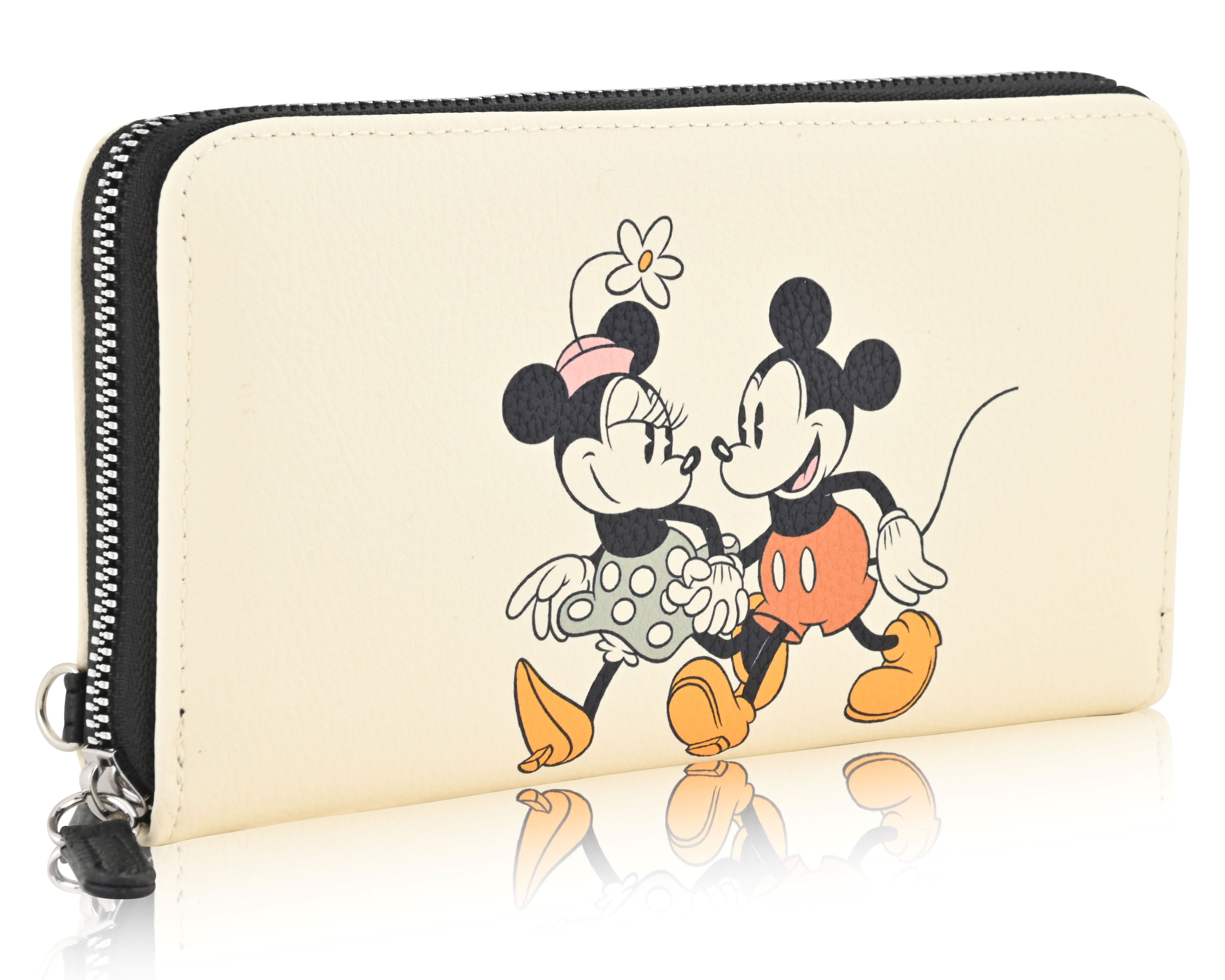 Disney Mickey Mouse Wallet Women PU Leather Wristlet Wallets for Women White and Black Wristlet Wallet Walmart