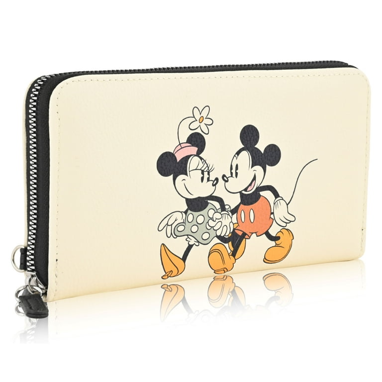 Disney Minnie Mouse Wallet Women PU Leather Wristlet Wallets for Women Mickey Mouse Minnie Mouse Beige Wristlet Wallet Walmart
