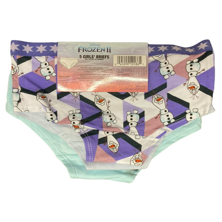 🧷 DISNEY FROZEN II Pack of 5👈 Girls Briefs Underwear Size 4