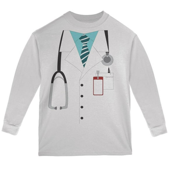 Halloween Doctor Costume White Youth Long Sleeve T-Shirt
