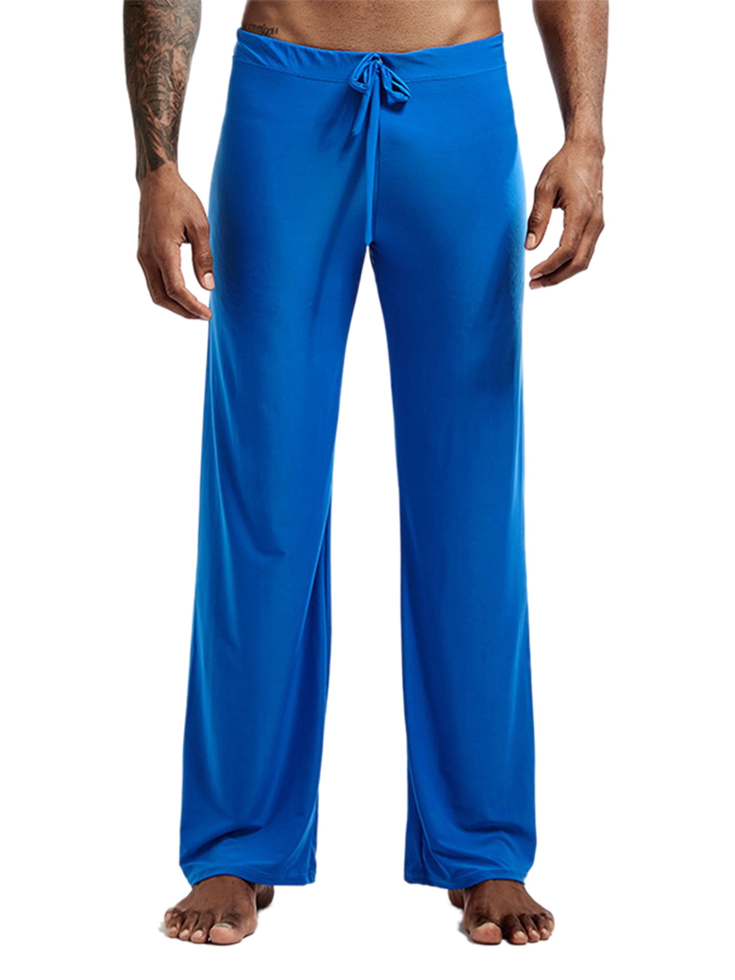 Bagilaanoe Men Ice Silk Long Pants Sport Yoga Pants Pyjama Trouser