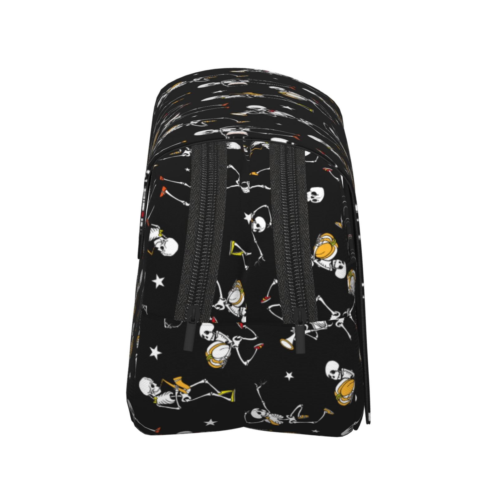 Rateoe Playing Music Skeletons Pattern Double Clamshell Pen Case, Storage Organizer with Two Zipper Compartments– Holds Up to 50 Pencils & Pens