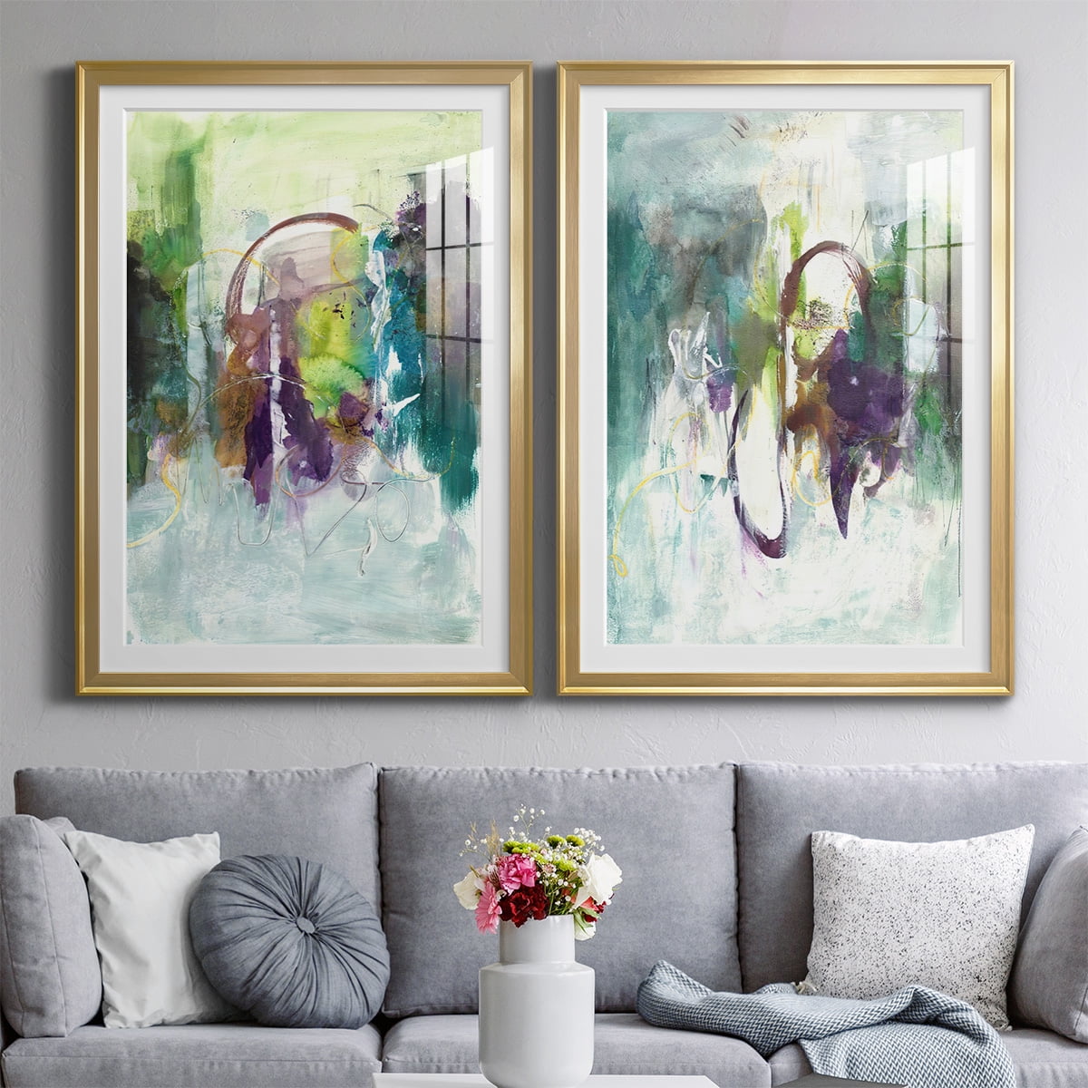 Wexford Home Moving On I Premium Framed Print, 18.5" x 24.5" - Ready to Hang, Gold (Set of 2)