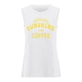 thumbnail image 4 of WEIWEN Sleeveless Tops for Women Summer Casual Sunshine and Coffee Printed Athletic Workout Shirts Loose Fit Womens Tank Tops White, L, 4 of 5