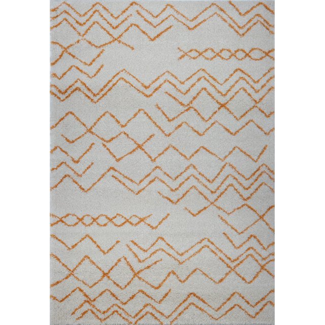 Ladole Rugs Sustainable Contemporary Trellis Machine Made Area Rugs Carpets in Orange