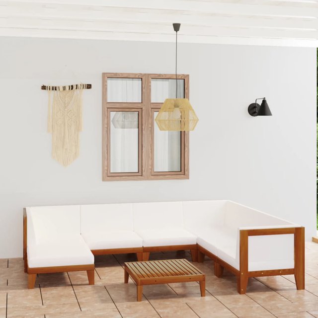 vidaXL 8 Piece Garden Lounge Set with Cushions Solid Acacia Wood