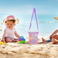 thumbnail image 4 of Dsscvnef Sac de Plage en Maille Colorée Sac de Rangement Pliable pour Jouets avec Sangles Réglables pour Piscine Voyage Activités Extérieures, 4 of 5