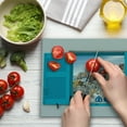 thumbnail image 3 of European Cutting Board, Old Shutters of Window View Traditional Greek Village Heritage Culture, Decorative Tempered Glass Cutting and Serving Board, Large Size, Multicolor, by Ambesonne, 3 of 5