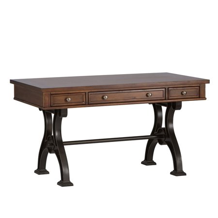 UPC: 0842994108276 | Arlington House Medium Brown Complete 2 Piece Desk