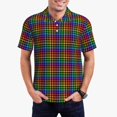 thumbnail image 5 of Yiaed Rainbow HoundstoothPrint Men's Short Sleeve Polo Shirt,Golf Polo for Men Three-Button Golf Shirt Athletic Casual Collared T-Shirt- Medium, 5 of 7