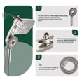 thumbnail image 6 of Cobbe Wall Mount Magnetic 2-in-1 Bathroom Rain Shower with 5-Spray Patterns Handheld Shower and 70-Inch Hose Brushed Nickel, 6 of 12