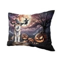 thumbnail image 2 of Spooky Halloween Night Witch Akita Glowing Pumpkins Pillow Cushion Double Sided Inu Dog Lover Throw Pillow - 12015, 2 of 4