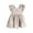 Khaki, variant on LIJCC Newborn Baby Girls Linen Dress with Smocking Flying Sleeve Dress Cute Square Neck Collar Solid Color Infant Casual Sleeveless Dress for Spring Summer