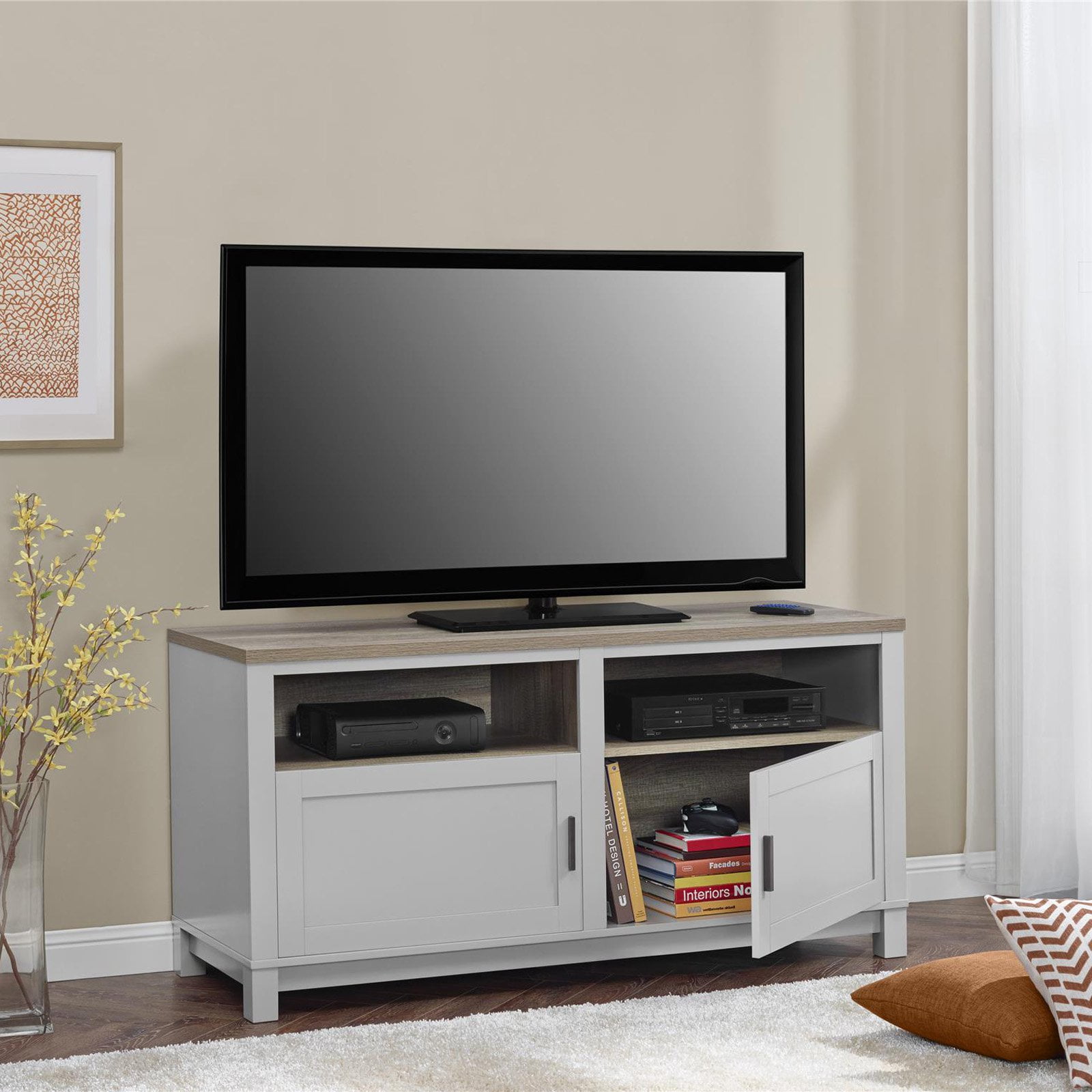 Ameriwood Home Carver Tv Stand For Tvs Up To 60 Wide Gray
