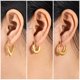 thumbnail image 2 of JeenMata - Juego de Regalo de 3 Pares de Pendientes para Mujer en Baño de Oro Amarillo, Paquete Múltiple, Ligeros, Pendientes Tipo Aro con Forma de Huggies para Uso Diario en la Oficina, 2 of 5