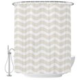 thumbnail image 2 of Cream Stripe Shower Curtains for Bathroom, Modern Abstract Waves Beige Striped Waterproof Fabric Shower Curtain, Decorative Bathroom Curtain for Bathtub, 72"x84" , No Hooks Included, 2 of 9
