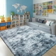 thumbnail image 4 of ZENELESS Extra Large Fluffy Rugs for Living Room,9x12ft Shag Rug Rectangular Carpets for High Traffic Areas in Living Room, Bedroom (Tie-dye Silver and Gray), 4 of 7