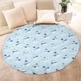 thumbnail image 4 of Light Blue Christmas Snowman Pattern Round Blanket,Comfortable Soft Flannel Throw Blanket,All Season,Warm Lightweight Blankets for Sofa Bed Couch Living Room Chair 47"x47", 4 of 5