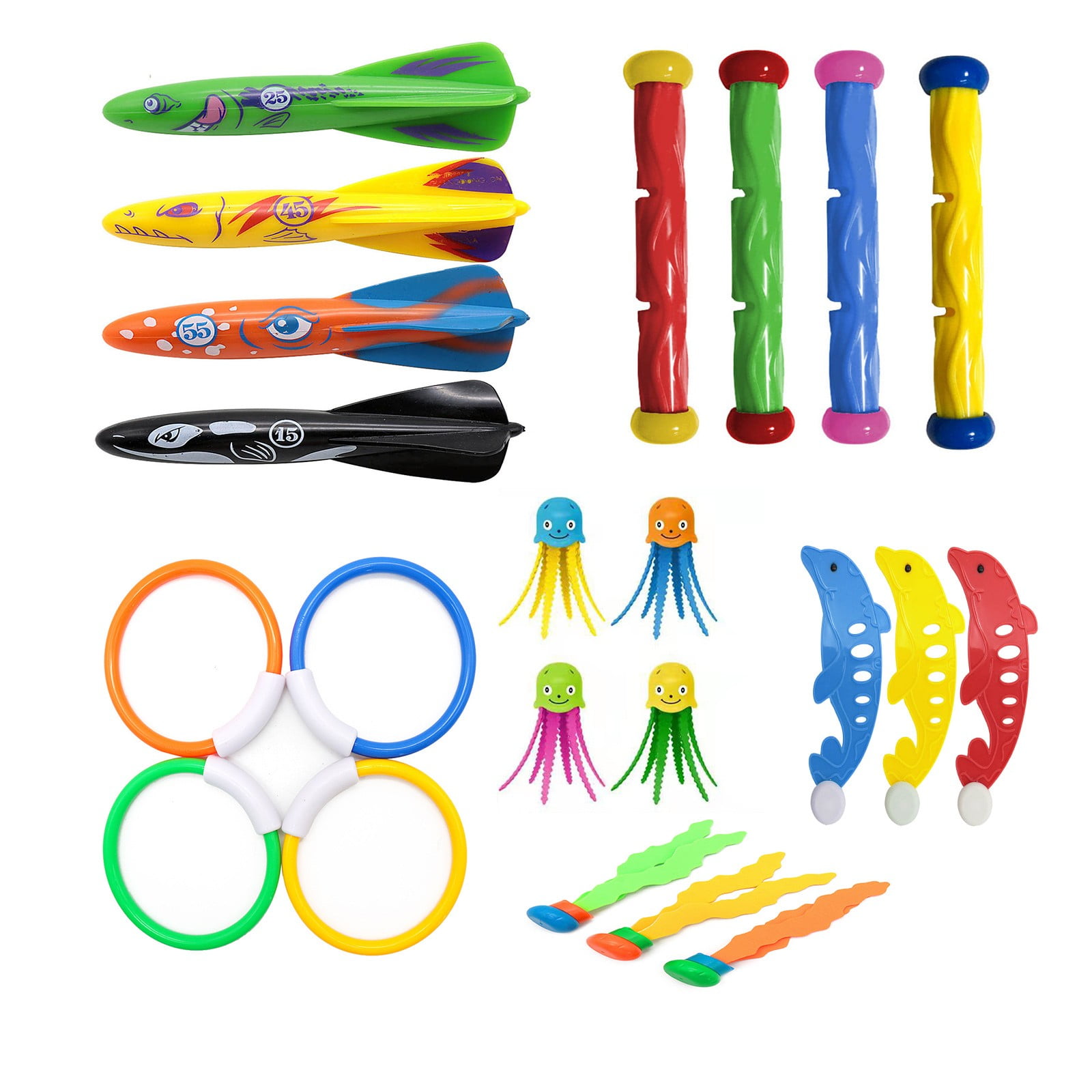 Fonwoon Swimming Pool Diving Toys for Kids Sinking Toys Set Underwater
