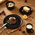 thumbnail image 4 of 16 Piece Stoneware Round Dinnerware Set, Chip Resistant, Dinnerware Sets, Plates, Dishes, Bowls, Service for 4, Black, 4 of 6