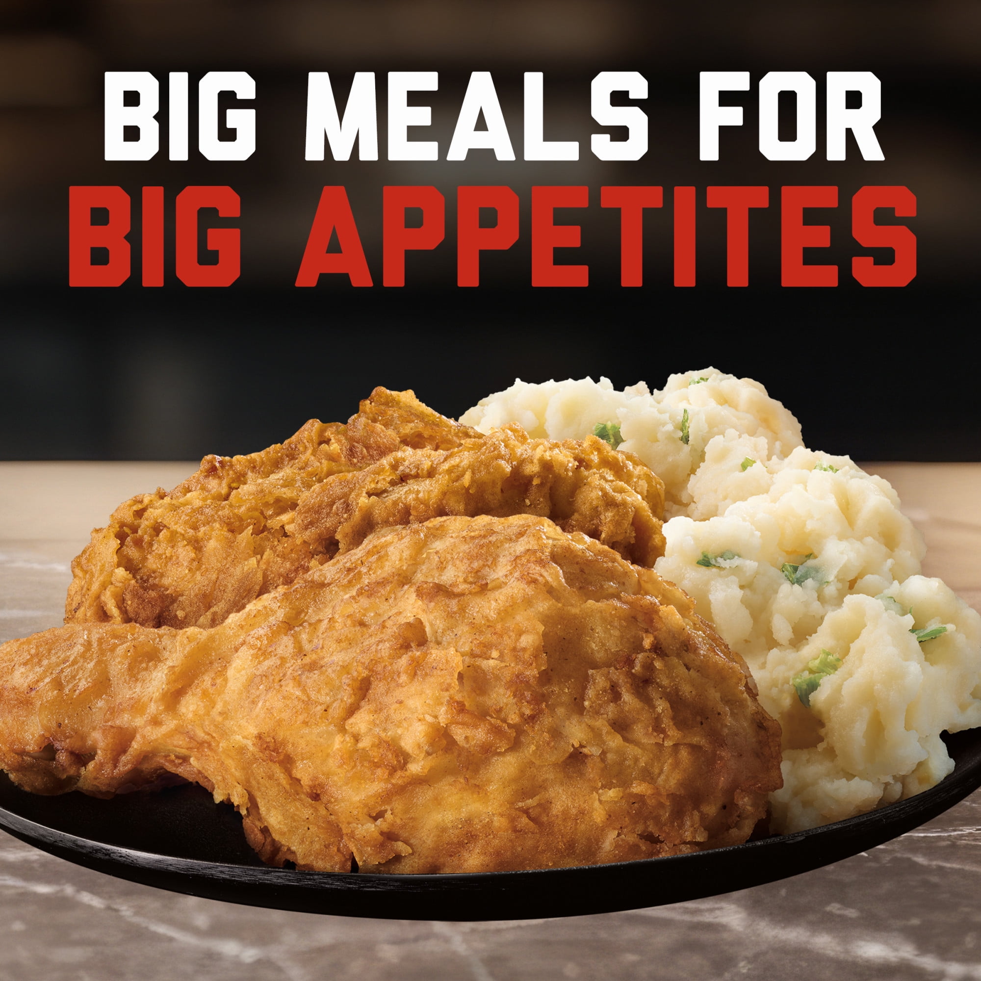 Banquet MEGA Meats Original Crispy Chicken with Mashed Potatoes, 36g Protein, Frozen Meal, 14.25 oz.