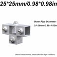 thumbnail image 2 of 2PCS T Shape Square Tubing Joint, Square Tube Fitting for Pipe Rack and Shelving Construction(25*25mm/0.98*0.98in), 2 of 6